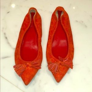 J Crew orange flats w tassels - size 7